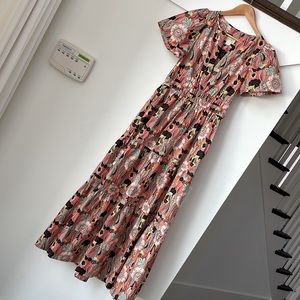 Maeve Floral Maxi Dress - Pink and Black